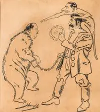 Zygmunt Skwirczyński, Rysunek satyryczny, tusz, papier