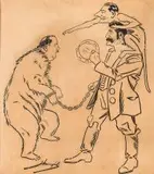Zygmunt Skwirczyński, Rysunek satyryczny, tusz, papier
