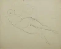 Leon Chwistek, Akt leżącej, ołówek, papier