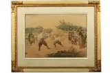 Pojedynek Wołodyjowskiego z Bohunem, po 1888 r. by Juliusz Kossak, akwarela, papier, sold Mar 2017