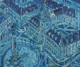 Plac Zamkowy, 2003 r. by Edward Dwurnik, 2003, gwasz, papier, sold Mar 2017