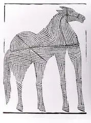 Jerzy Panek, Biały koń, 1959, 1959, drzeworyt, papier