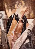 Kazimierz Śramkiewicz, Wiolonczela i kontrabasy, 1968/93, akryl, płyta, 70