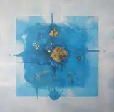 Urszula Kozieł, Bez tytułu, z cyklu Geometria ujarzmiona, 2016, 2016, akryl, elementy wydruku 3D, płótno