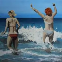Monika Dałek, Z upływem minut od wszystkiego się odrywasz, 2017, 2017, akryl, płótno