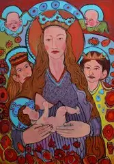 Tomasz Tajak, Madonna Karmicielka, 2017, 2017, akryl, płótno