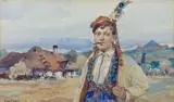 Adam Setkowicz, Portret krakowiaka, 1917 r., 1917, akwarela, papier
