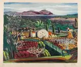 Moïse Kisling, Pejzaż, litografia barwna