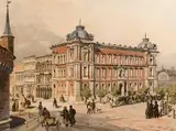 Juliusz Kossak, Szkoła Sztuk Pięknych w Krakowie, 1886 r., 1886, litografia barwna, papier
