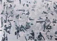 Magdalena Pela, Bez tytułu z cyklu "Plaża", 2016, 2016, akryl, płótno