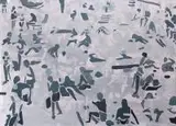 Magdalena Pela, Bez tytułu z cyklu "Plaża", 2016, 2016, akryl, płótno