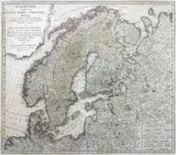 August Gottlieb Boehme, Scandinavia complectens Sveciae, Daniae et Norvegiae Regna ?, Mapa Skandynawii, wyd. Spadkobiercy Homanna, Norymberga, 1776 r. miedzioryt kolorowany