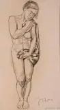 Jan Wojnarski, Akt, 1917 r., 1917, węgiel, papier