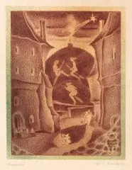 Emil Kunke, Czarownice, 1931 r., 1931, litografia, papier