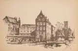 Antoni Suchanek, Dom opatów pelplińskich z teki Gdańsk, 1957 r., 1957, litografia, papier