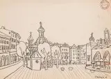 Edward Dwurnik, Kościół Św. Wojciecha z cyklu Kraków, 1967 r.