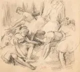 Erwin Elster, Baletnice, ołówek, papier, 37