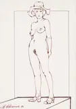 Henryk Płóciennik, Akt w kapeluszu, 1989 r.
