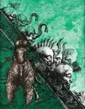 Kompozycja z twarzami by Jan Lebensztejn, litografia barwna, papier, sold Jan 2017