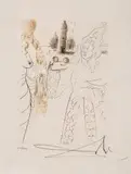 Dojrzewanie kobiety, z cyklu Dekameron, 1972 by Salvador Dalí, 1972, sucha igła, papier ryżowy Japon nacré, sold Jan 2017
