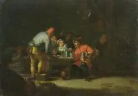Jacques Vaillant, Scena w karczmie, olej, deska