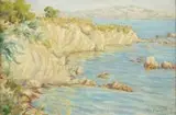 Stefan Stanisław Pieniążek, Split- Skalisty brzeg Adriatyku, 1928 r., 1928, olej na tekturze, 33
