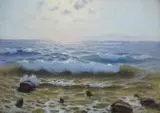 Roman Bratkowski, Widok na morze, olej, płótno na tekturze