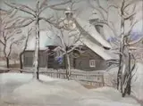 Stanisław Borysowski, Kościółek na Podhalu, 1931 r., 1931, olej, płótno; 59
