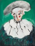 Jadwiga Lesiecka, Pierrot, olej, płótno