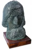 Chopin, odlew z brązu 2015 r. wg gipsu z lat 90. XX wieku by Stanisław Horno-Popławski, brąz patynowany, sold Nov 2016