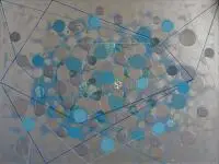 Marek Ejsmond-Ślusarczyk, 13,7 miliarda lat temu z cyklu "Stosunki przestrzenne", 2013, 2013, akryl, płótno