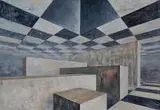 Iwona Gabryś, Kompozycja nr 3, 2016, 2016, akryl, suchy pastel, węgiel, płótno