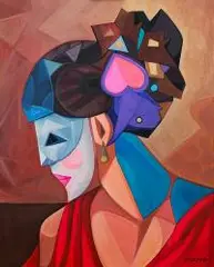 Damian Cosma, Maska inspiracji, 2016, 2016, akryl, płótno