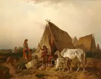 Adolf van der Venne, Kotlarz na puszcie, olej, płótno