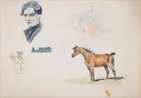 Karol Kossak, Szkice, ołówek, papier
