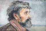 Portret mężczyzny, 1923 r. by Wlastimil Hofman, 1923, olej, tektura, sold Oct 2016