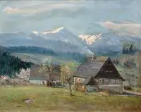 Georg Wichmann, Pejzaż górski, olej, płótno