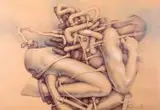 Marcin Tomaszewski, Kompozycja, ołówek, pastel, tusz, papier