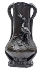 Georges Vacossin, Wazon, l. 1901-1910, płaszcz z blachy miedzianej, patynowanej