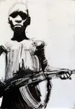 Zbigniew Dąbrowski, Kidz with Guns, 2010, 2010, olej, akryl, filcowany papier, podkład akrylowy