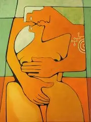 Weronika Wróbel, Złotko, 2016, 2016, akryl, farby metaliczne, płótno