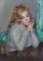 Adam Bunsch, Portret kobiety, olej, płótno