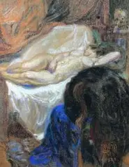 Małgorzata Maciąg, Odpoczywająca, 1923 r., 1923, pastel, papier