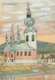 Kościół by Nikifor Krynicki, akwarela, gwasz, ołówek, papier, 23, sold Sep 2016
