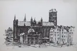 Antoni Suchanek, Kościół Najświętszej Marii Panny, 1957 r., 1957, litografia, papier
