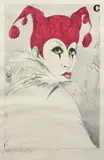 Jerzy Czerwiński, Klown, tusz, ołówek, akwarela, papier
