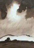Włodzimierz Łajming, Pejzaż z cyklu "Burza", tusz lawowany, papier