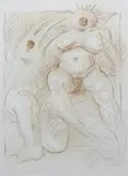 Akt, 1985 r. by Franciszek Starowieyski, 1985, kredka, gwasz, papier, sold Sep 2016