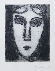 Tymon Niesiołowski, Twarz, 1964 r., 1964, odprysk, papier