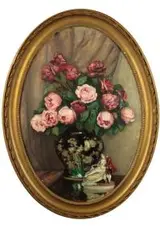 Stephan Filipkiewicz, Peonie, 1924 r., 1924, olej, tektura
